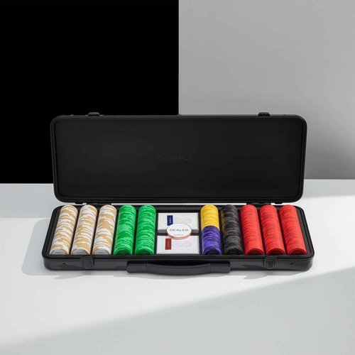 SLOWPLAY Godel Poker Chip Case | High-End Carrying Case, Full Protection, German Polycarbonate Shell, Super Portable & Sturdy (500pcs Capacity, For 39/40mm Chips)