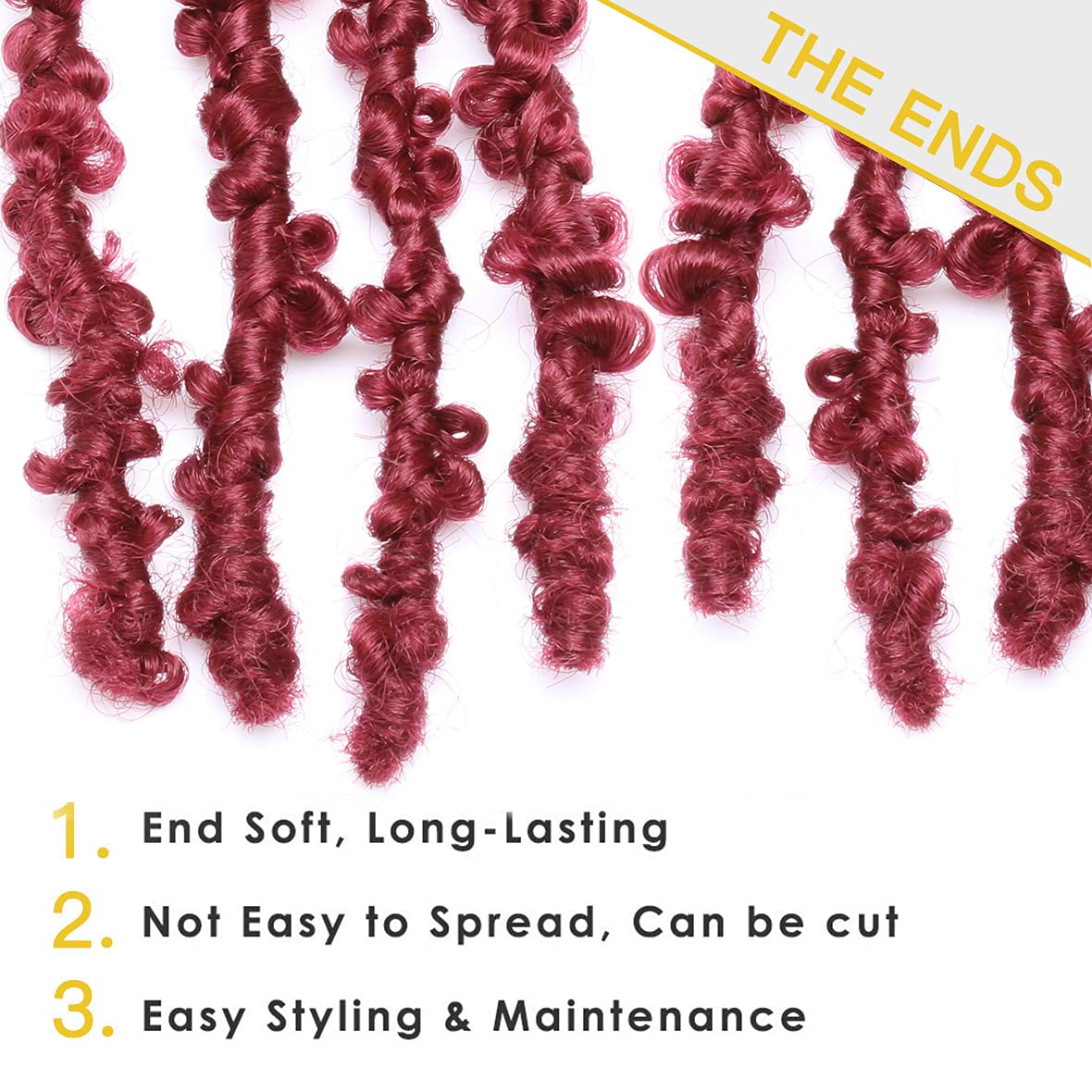 ZRQ Butterfly Locs Crochet Hair Short 12 Inch Burgundy Bob Distressed Butterfly Twist Locs Crochet Hair Crochet Braids Pre-loope
