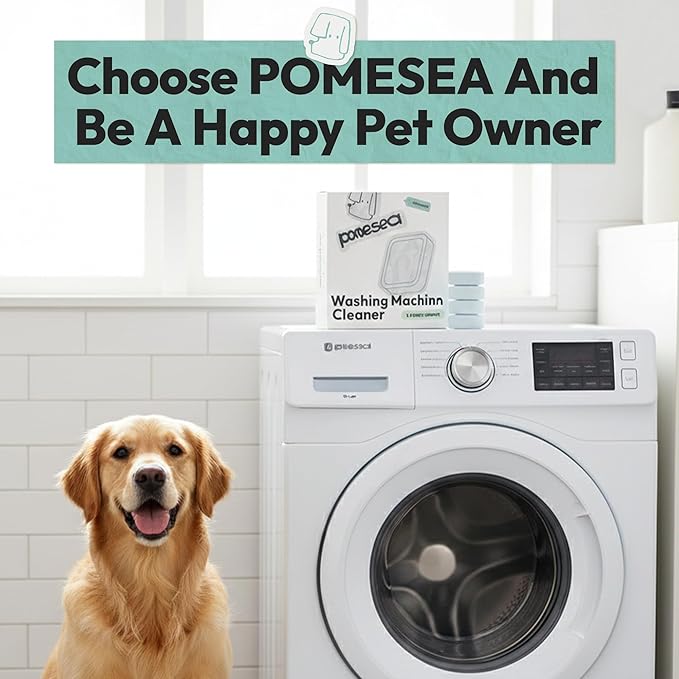 Washing Machine Cleaner for Pet Owners – 24 Pack Powerful Descaler Tablets for Deep Cleaning, Removes Dog & Cat Hair, Residue in HE Front & Top Loaders, Septic Safe, 12-Month Supply