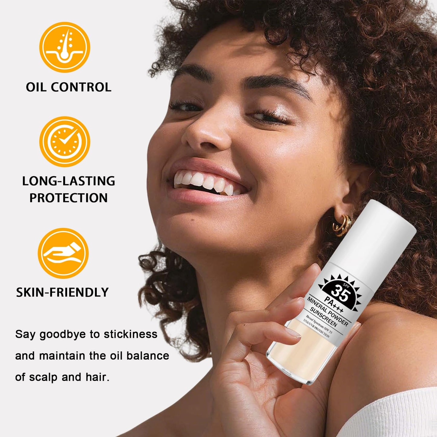 IONSGAKO Mineral Sunscreen Powder for Scalp and Hair SPF 35 PA+++ Scalp Sunscreen Powder with Broad Spectrum UV Protection, Ligh