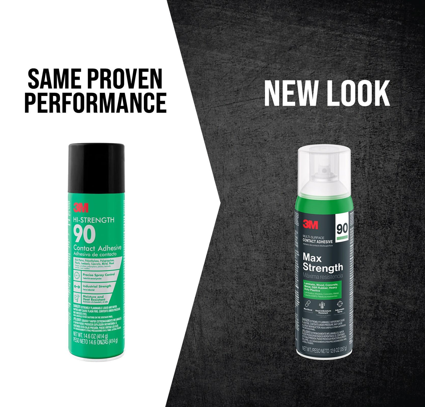 3M Max Strength 90 Multi-Surface Contact Adhesive, 12.6 oz., Low VOC, Max Bond, Heat & Water Resistant, Adjstable Spray for Metal, Wood, Plastics, Laminates, and Concrete (99-NAT)