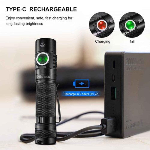sofirn SP35T 3800 Lumens Pocket Flashlight Bundle SC31Pro 2000 Lumens Rechargeable Flashlight