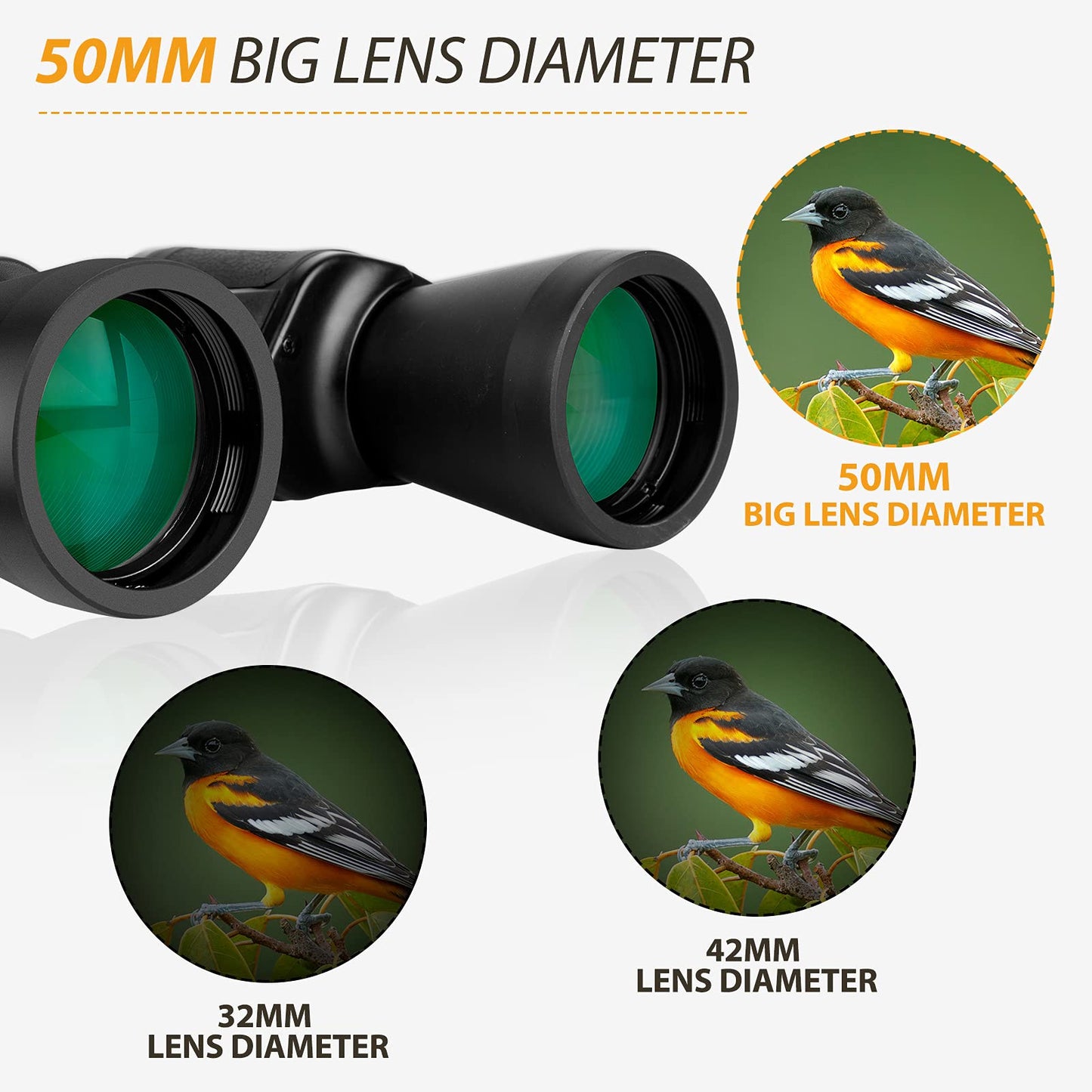 10 X 50 Binoculars For Adults - Professional High Definition Large Field Of View Binoculars For Bird Watching Hunting Wildlife V