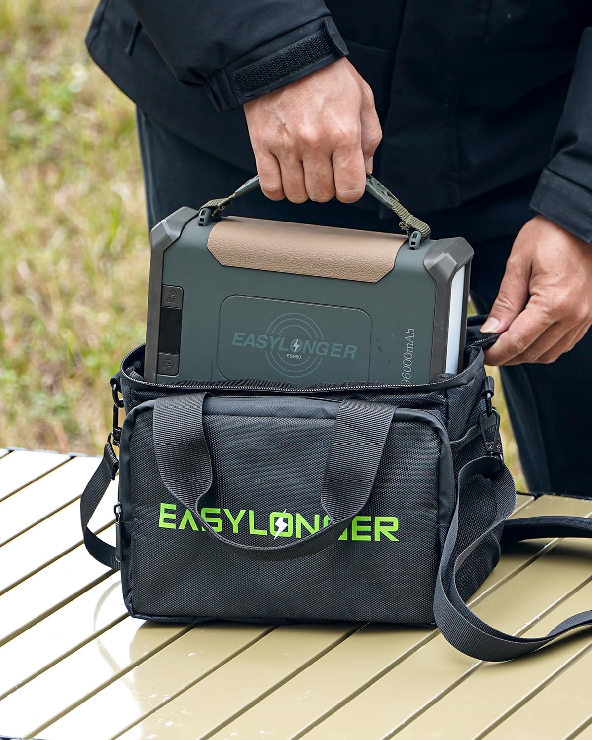 EASYLONGER ES960 PRO CPAP Battery Backup with Carrying Case & 110W Foldable Solar Panel, 297.6Wh CPAP Power for AirSense 11, DreamStation 2 – Emergency & Off-Grid Power Bundle