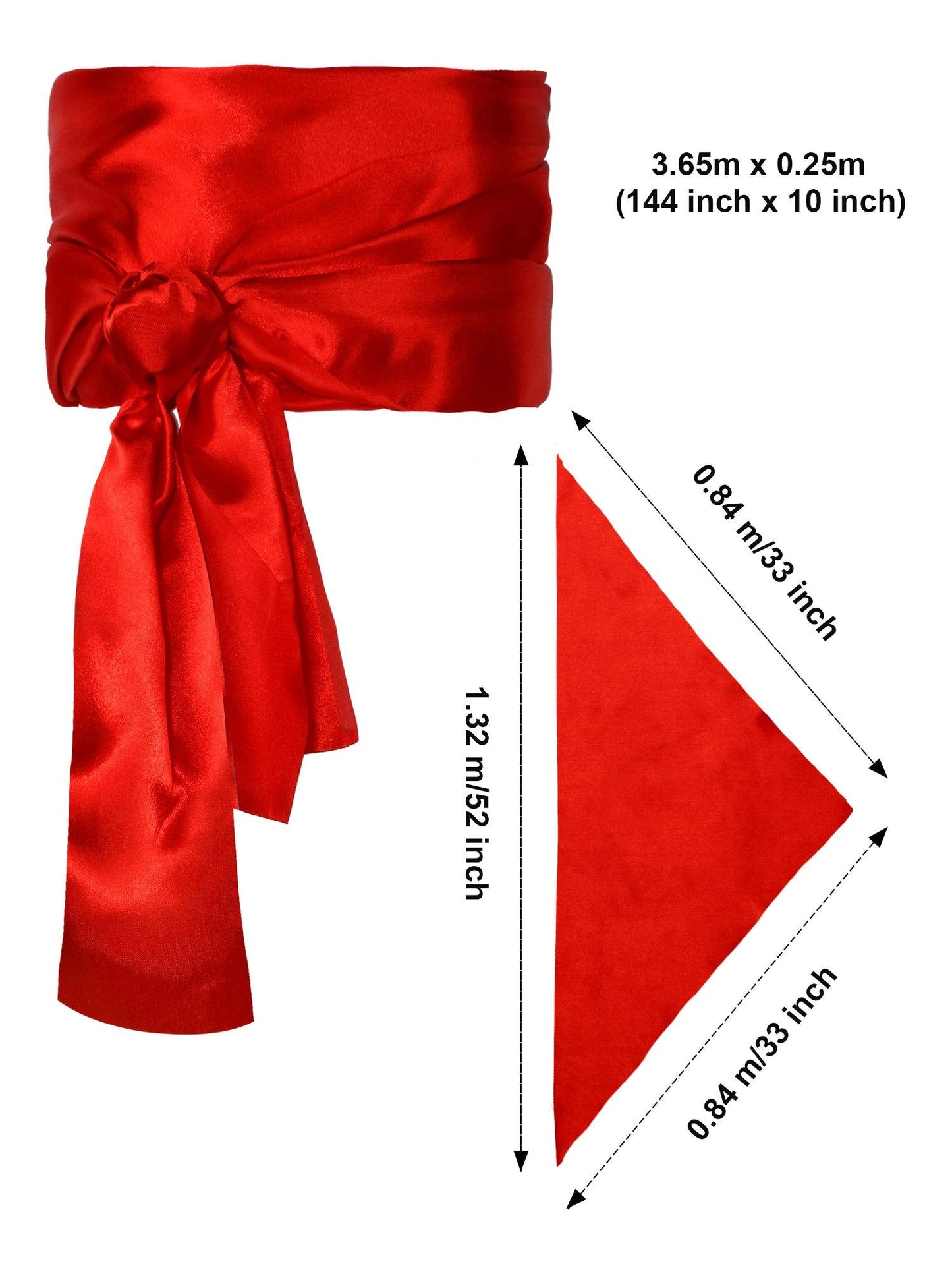SATINIOR 2 Pieces Pirate Costume Men Women Satin Head Scarf Hat Pirate Costume Accessories for Party (Vermeil Red)