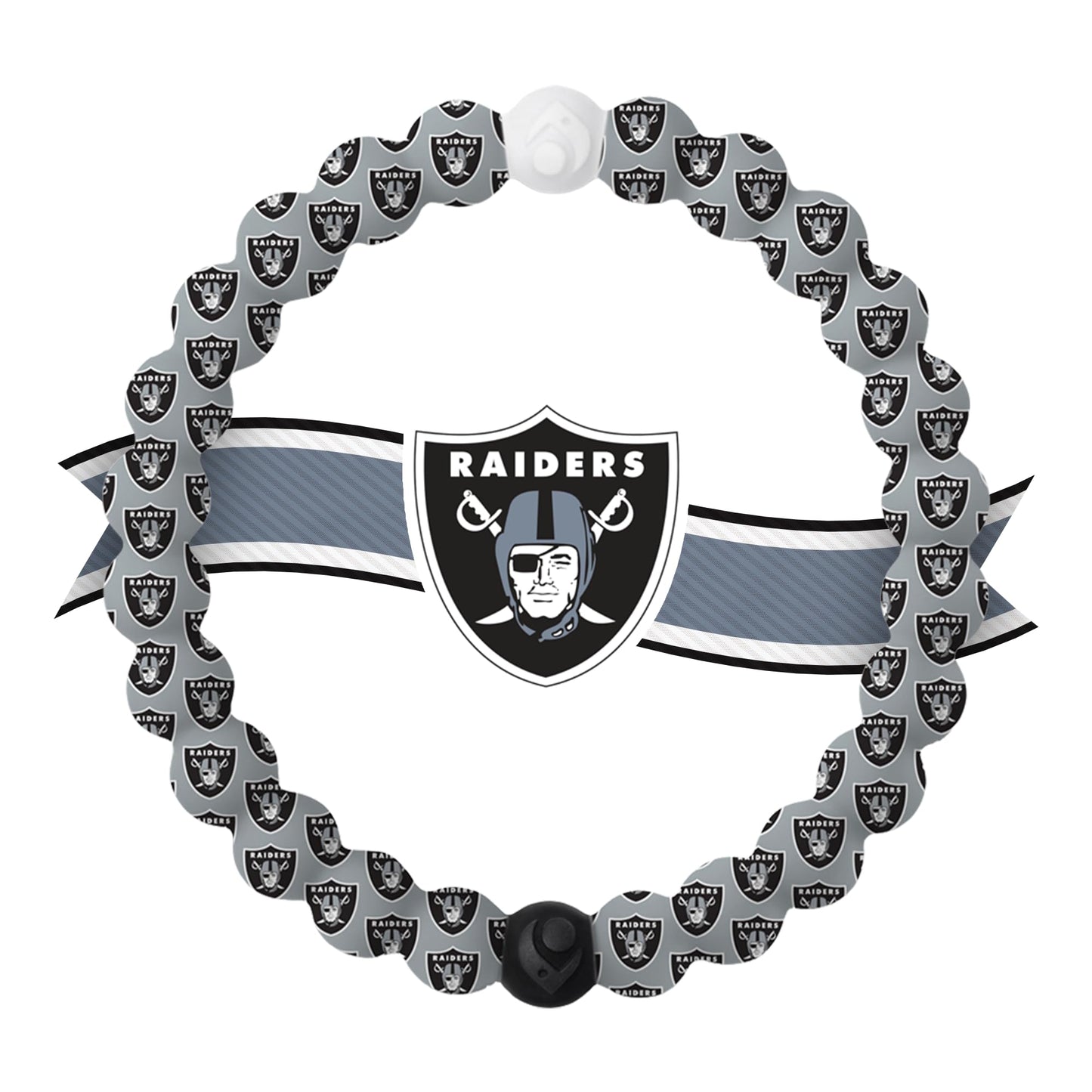 Lokai Silicone Beaded Bracelet for Men & Women, NFL Football Collection - Las Vegas Raiders, Small - Silicone Jewelry Fashion Br