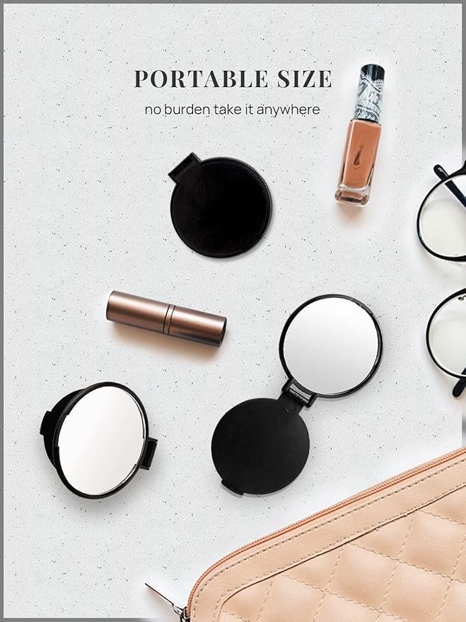 Compact Mirror Bulk, Round Makeup Mirror for Purse, Set of 24 (12-Color)