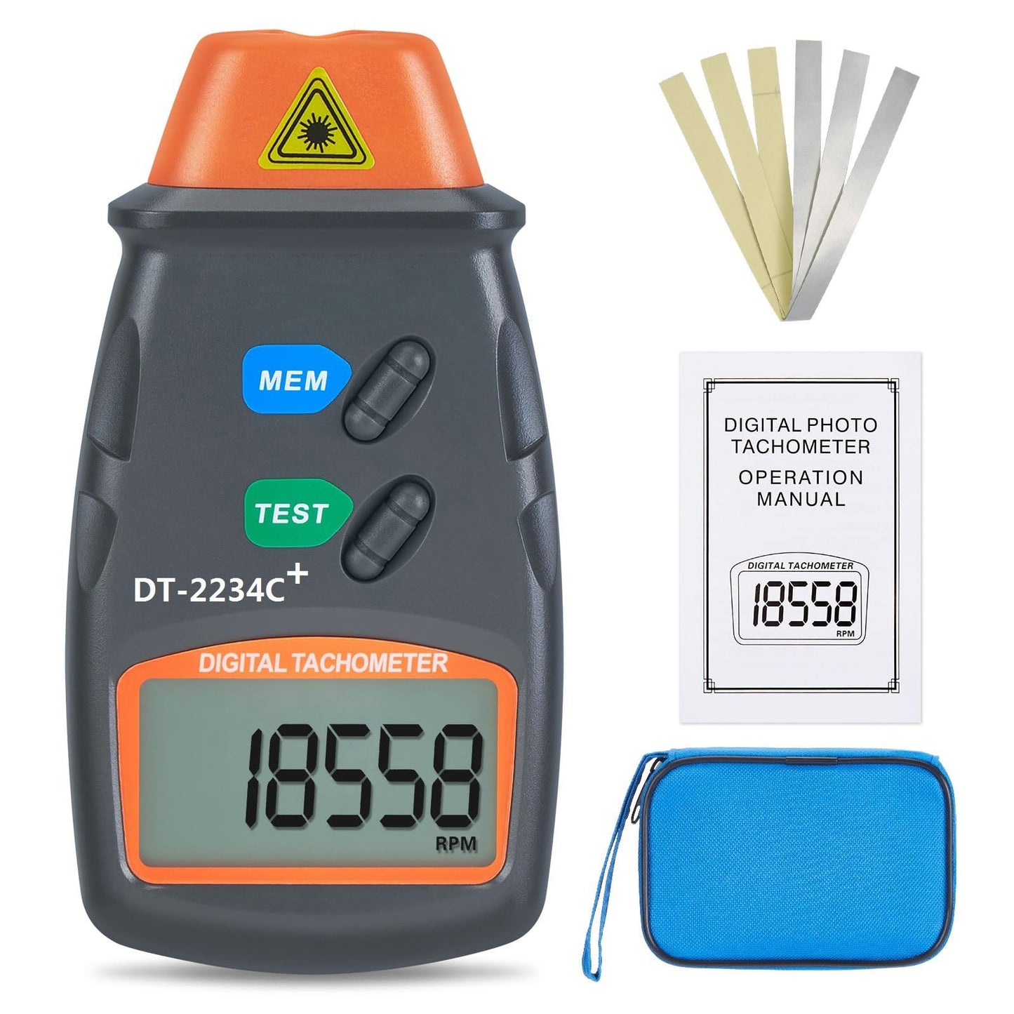 AGPtek® Professional Digital Laser Photo Tachometer Non Contact RPM Tach