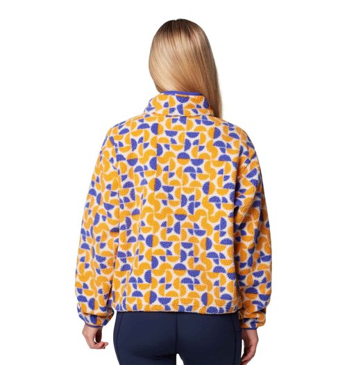 Columbia Women's Helvetia II Printed Cropped Half Snap, Sunstone Retroscape, Large