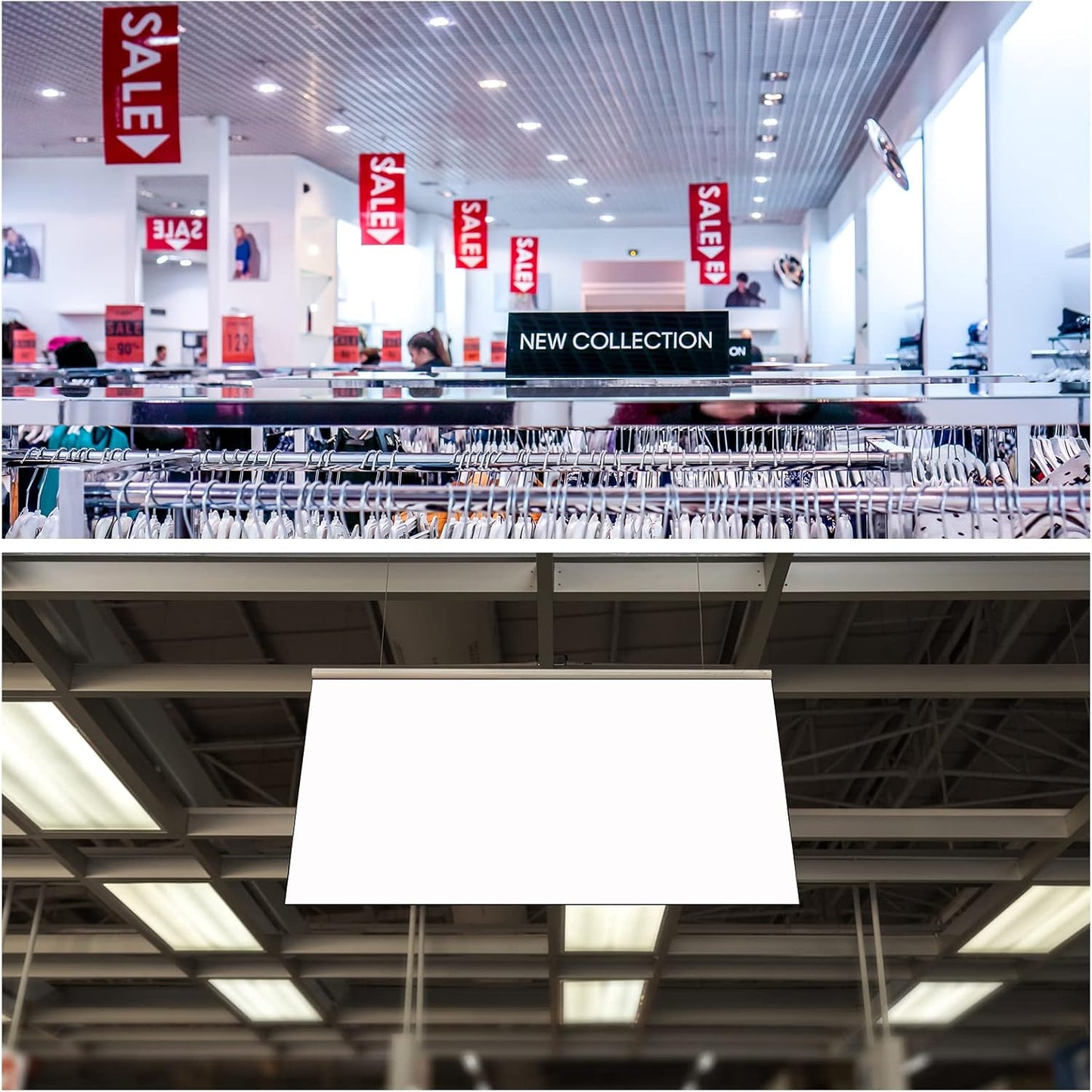 MECCANIXITY PVC Poster Hanger Rail Poster Strip Bar 70cm/28inch Clear with Clips for Poster, Map, 4 Set