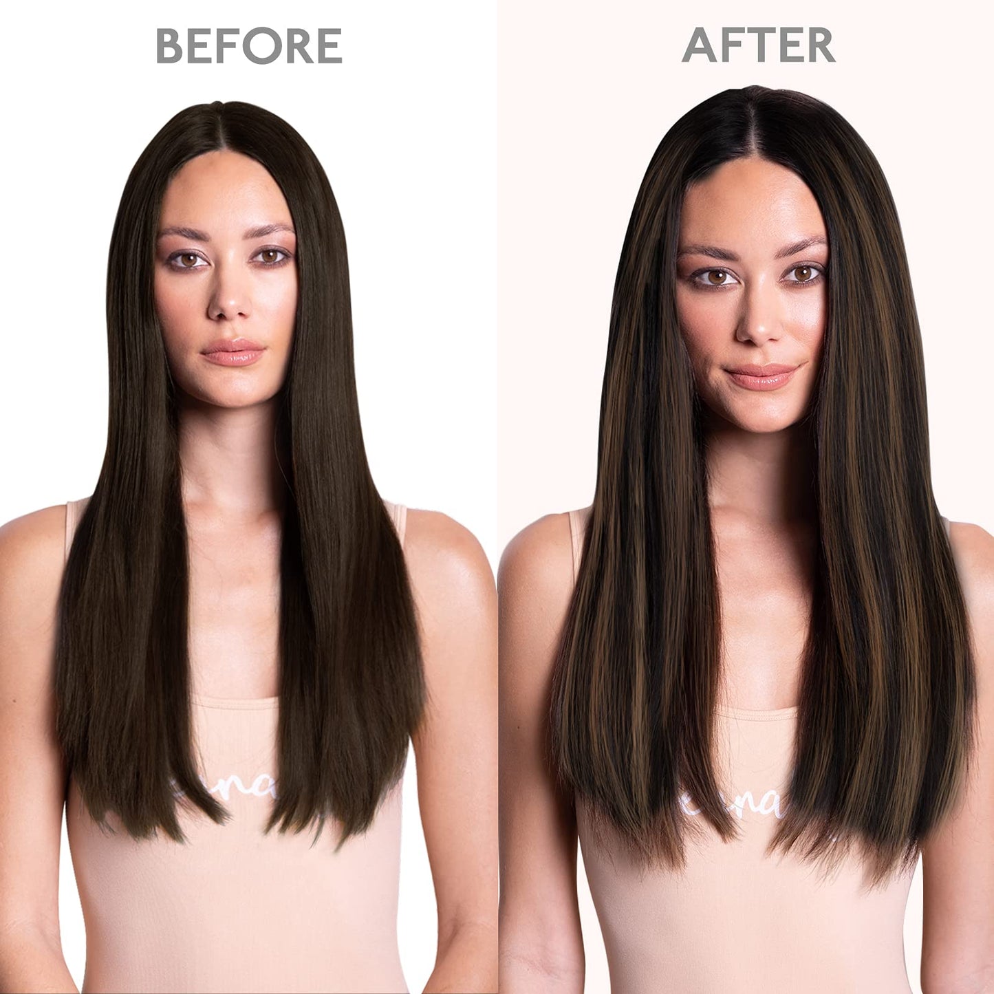 WENNALIFE Clip in Hair Extensions Real Human Hair, 22 Inch 120g 7pcs Remy Hair, 24 Inch 120g 7pcs Natural Black to Chestnut Brow