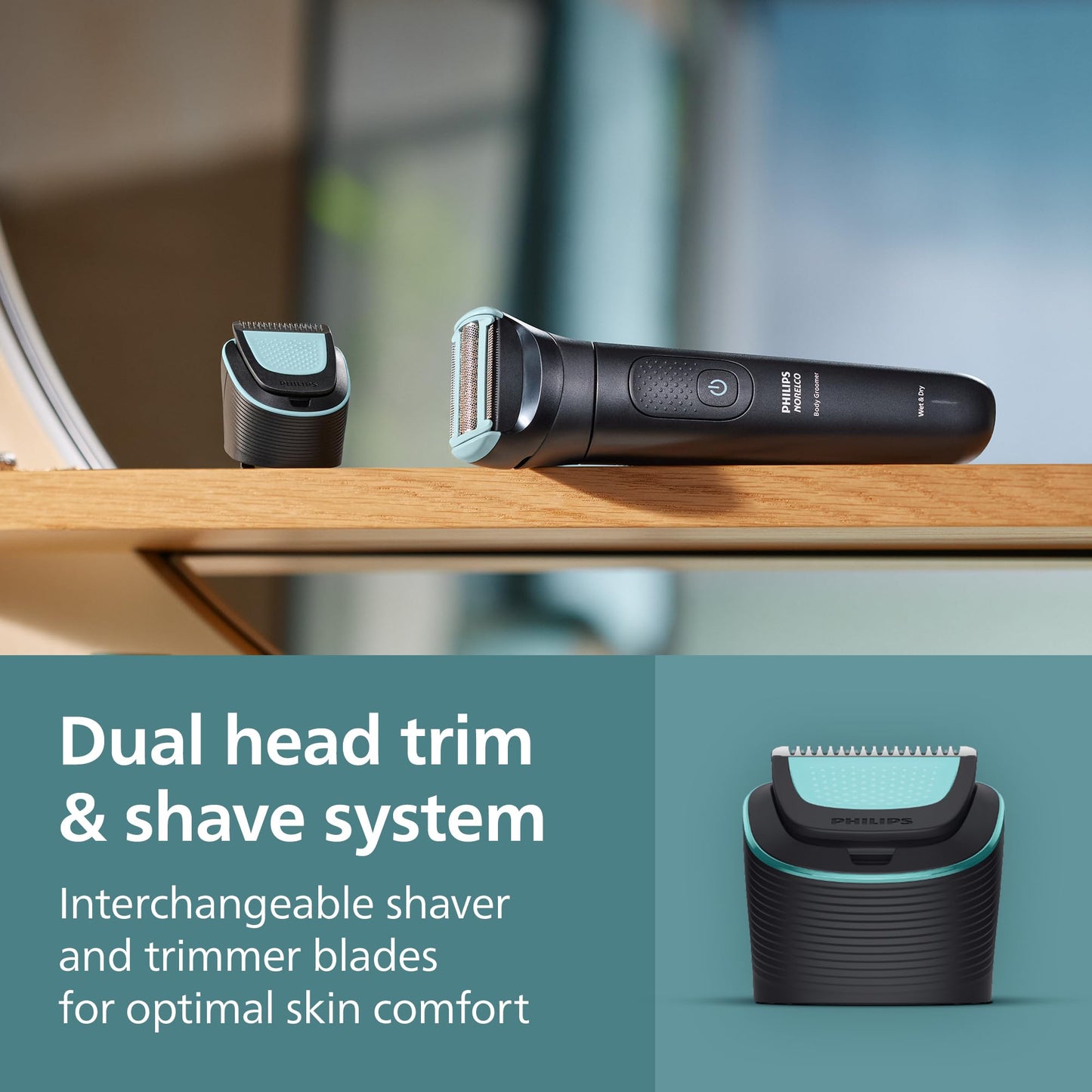 Philips Norelco Body Groomer 5000 Series, Intimate Hair Trimmer & Shaver for Men with Dual 100% Showerproof Full Body Shave & Tr