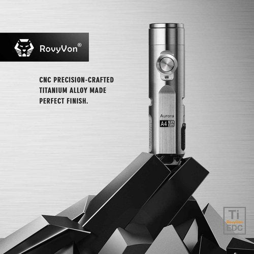 RovyVon A4 Pro Titanium 650 Flashlight Bundle with A3 Grey Aluminium Flashlight USB C Rechargeable EDC Flashlight Water-Resistant, Lightweight- Ideal for Holiday Gift Choice