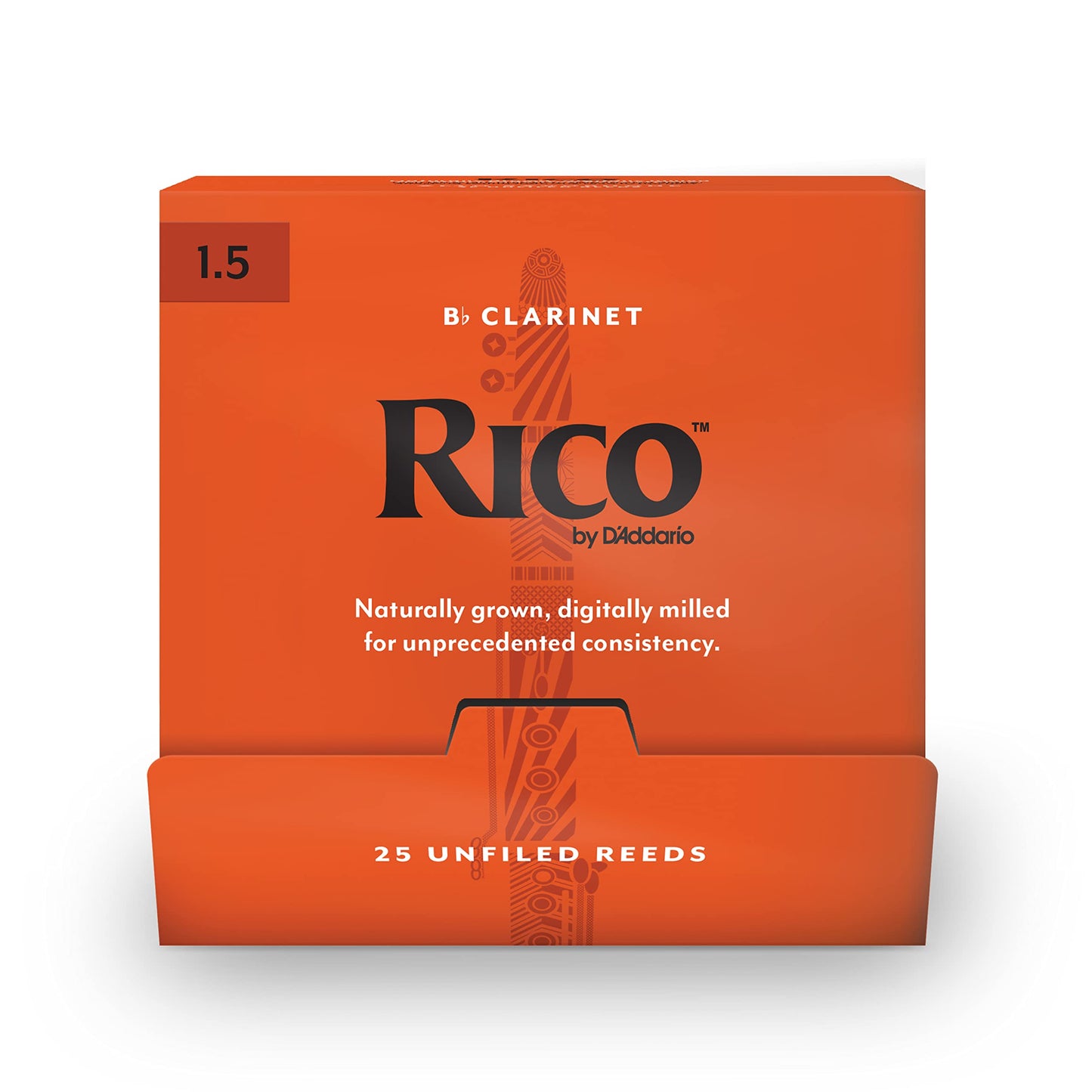 DAddario Woodwinds, Rico Bb Clarinet Reeds, RCA0115-B25, Strength 1.5, Individually Sealed, 25-pack