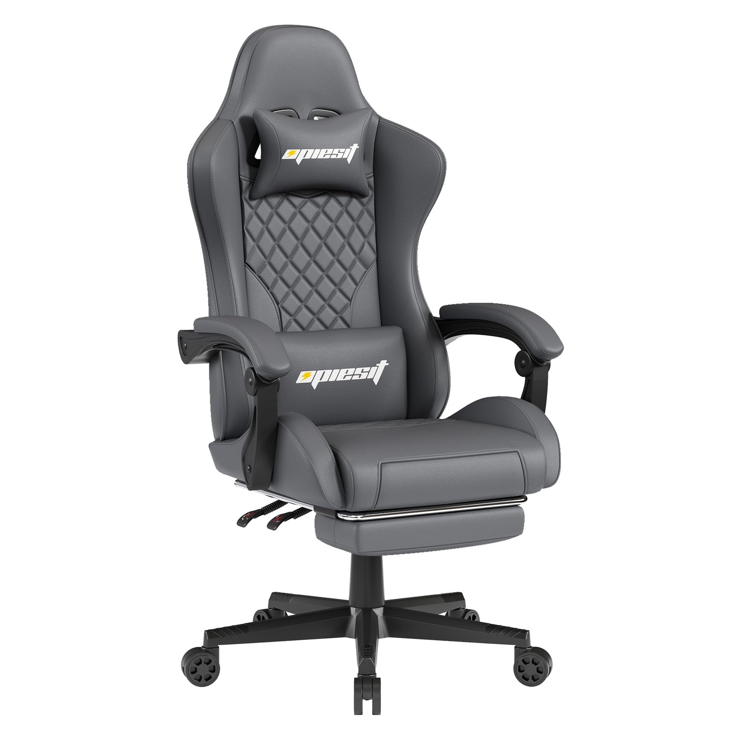 Gaming Chair - Ergonomic Office Chair with Lumbar Support & Pocket Spring Cushion,Heavy Duty 400lb Capacity, High-Back Computer Desk Chair for Home/Work Gray