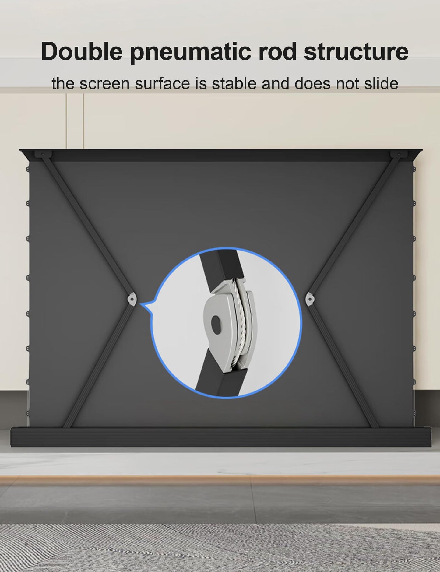 IN&VI 100" Fresnel Floor Rising Projector Screen Motorized for Long/Standard Projector,Motorized Projector Screen 4K/8K Ultra HD 3D Active,Movie Screen for Home Theater,90% Ambient Light Rejecting