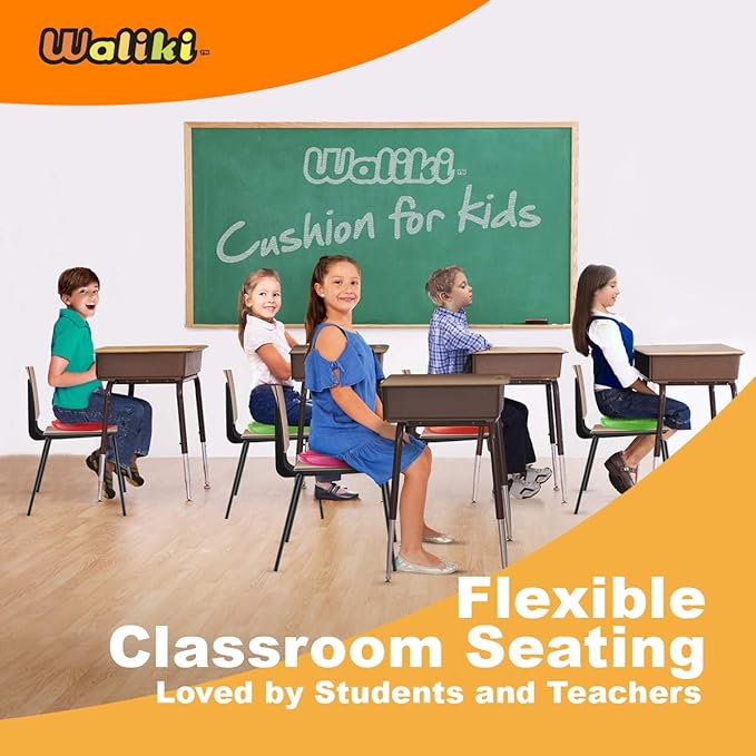 WALIKI Children's Wobbly Cushion, Alternative Classroom Seating | Inflatable Core Disc Seats for School (Pump Included, 12”/30CM, Purple)
