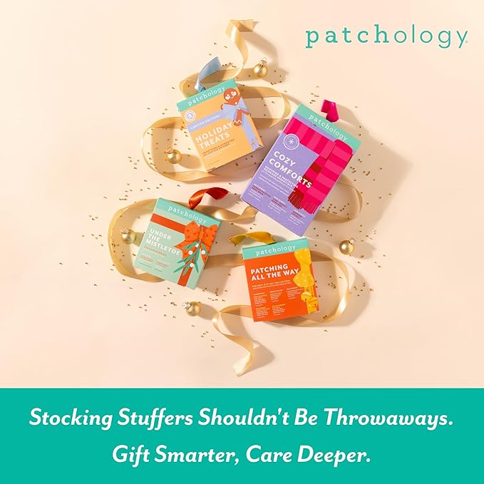 Patchology Patching All The Way Gift Set – Hydrating Under Eye Masks with Collagen, Retinol, Hyaluronic Acid – Christmas Gift & Beauty Stocking Stuffer for Puffy Eyes 5-Pair Sampler (Limited Edition)