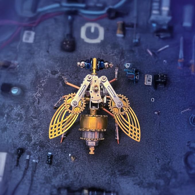 Mechanical Fruit Fly 3D Metal Model Kits Steampunk Sculpture Insect, DIY Projects Metal Building Hobby kit Arts and Crafts Sets, Birthday Gift (Mechanical Fruit Fly)