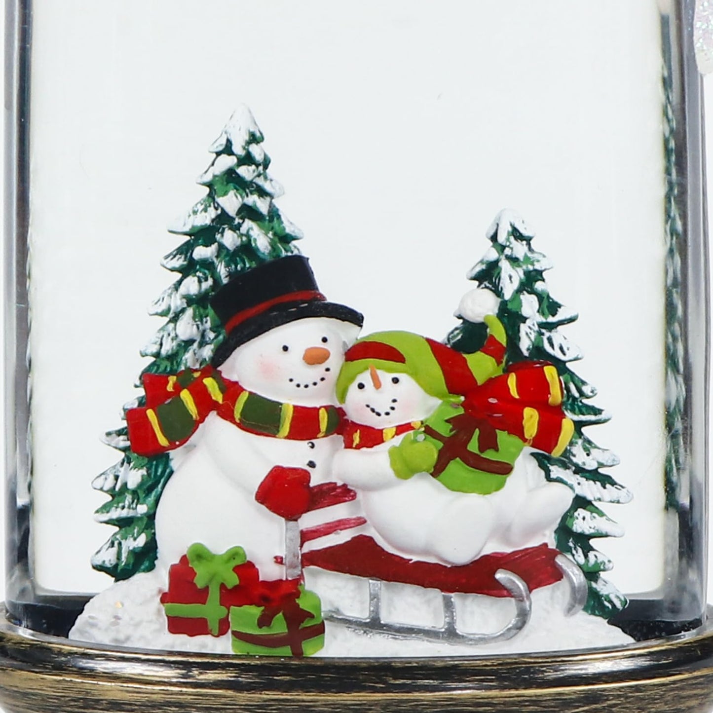 GenSwin Christmas Snow Globe Candle, Swirling Glittering Candle with Timer, Music, Snowmans Scene, Winter Snow Shaped Lantern, USB/Battery Operated Candles for Christmas Decoration
