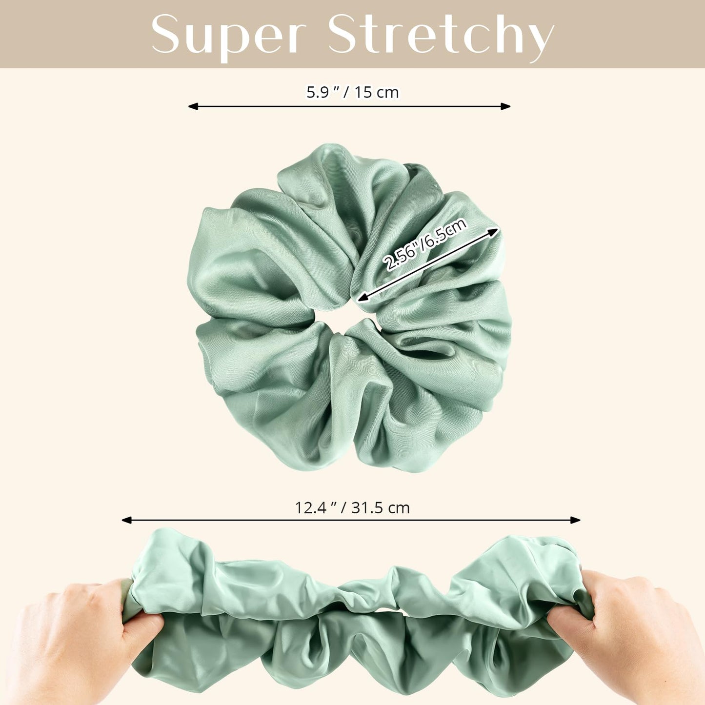Lolalet Big Scrunchies for Women, 5.9 Inch Large Satin Scrunchies Jumbo Oversized Elastic Hair Ties Extra Large Giant Hair Bands