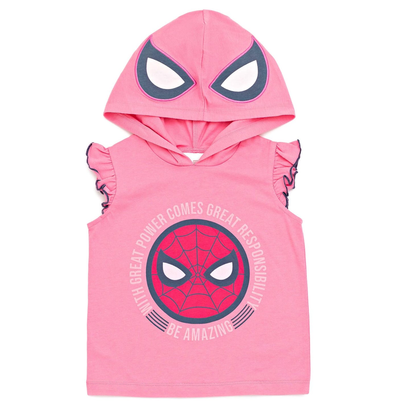 Marvel Spider-Man Toddler Girls Cosplay Tank Top Dolphin Active and French Terry Shorts 5T