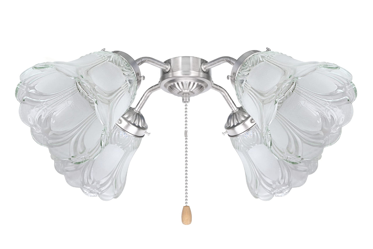 Aspen Creative 23059-4 Transitional Clear & Sandblasted Ceiling Fan Glass Shade.2-1/8"Fitter.Size:4-7/8"D x 5"H.4Pcs/Pack