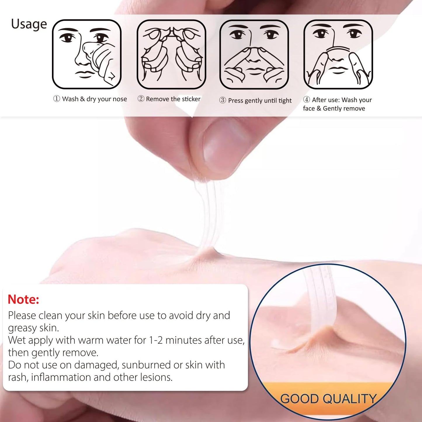 Upgraded Version - Invisible and Transparent Nasal Strips (66mm*19mm) (100)