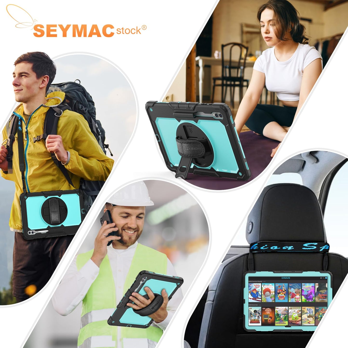 Seymac Stock Case For Samsung Galaxy Tab S10 Ultra / S9 Ultra Tablet Case 14.6 Protective With Screen Protector, Pen Holder,