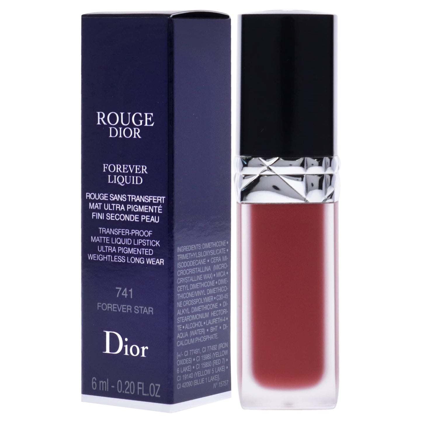 Dior Christian Rouge Forever Liquid Matte - 741 Forever Star Lipstick Women 0.2 oz
