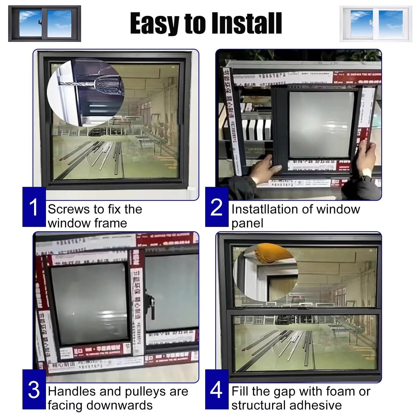 White,20x12in Shed Window Basement Replacement Windows, 51x30cm,Aluminum Sliding Window with Screen and Tempered Glass, Ventilation Windows