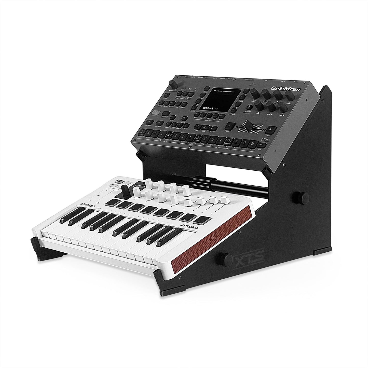 2-Tier XTS Desktop Stand, Adjustable Length from 10.6 - 18.5 for Sampler/Synth/MIDI Controller/Drum Machine, fits MPC Live 2/MPC