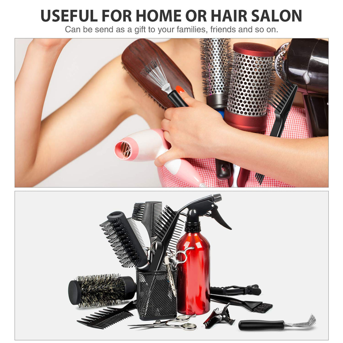 Boao 2 Pieces Hair Brush Cleaning Tool Comb Cleaner Brush Mini Comb Cleaning Hair Remover Tool for Removing Dust Home and Salon
