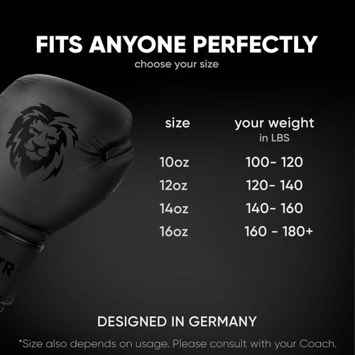 FIGHTR® Pro Boxing Gloves Made of Genuine Leather | Men and Women | for Boxing, MMA, Muay Thai, Kickboxing & Martial Arts 10 12 14 16 oz | incl. Carrying Bag