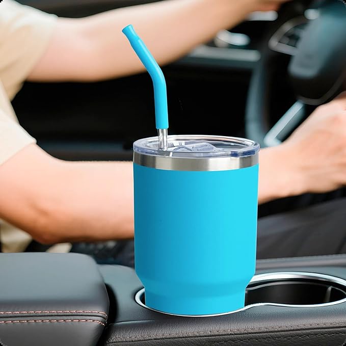 Stainless Steel Straws for 30 oz YETI Tumbler, 4 Pcs Metal Straws Reusable with Silicone Tip for 30 oz 35 oz YETI Cup(Color 1)