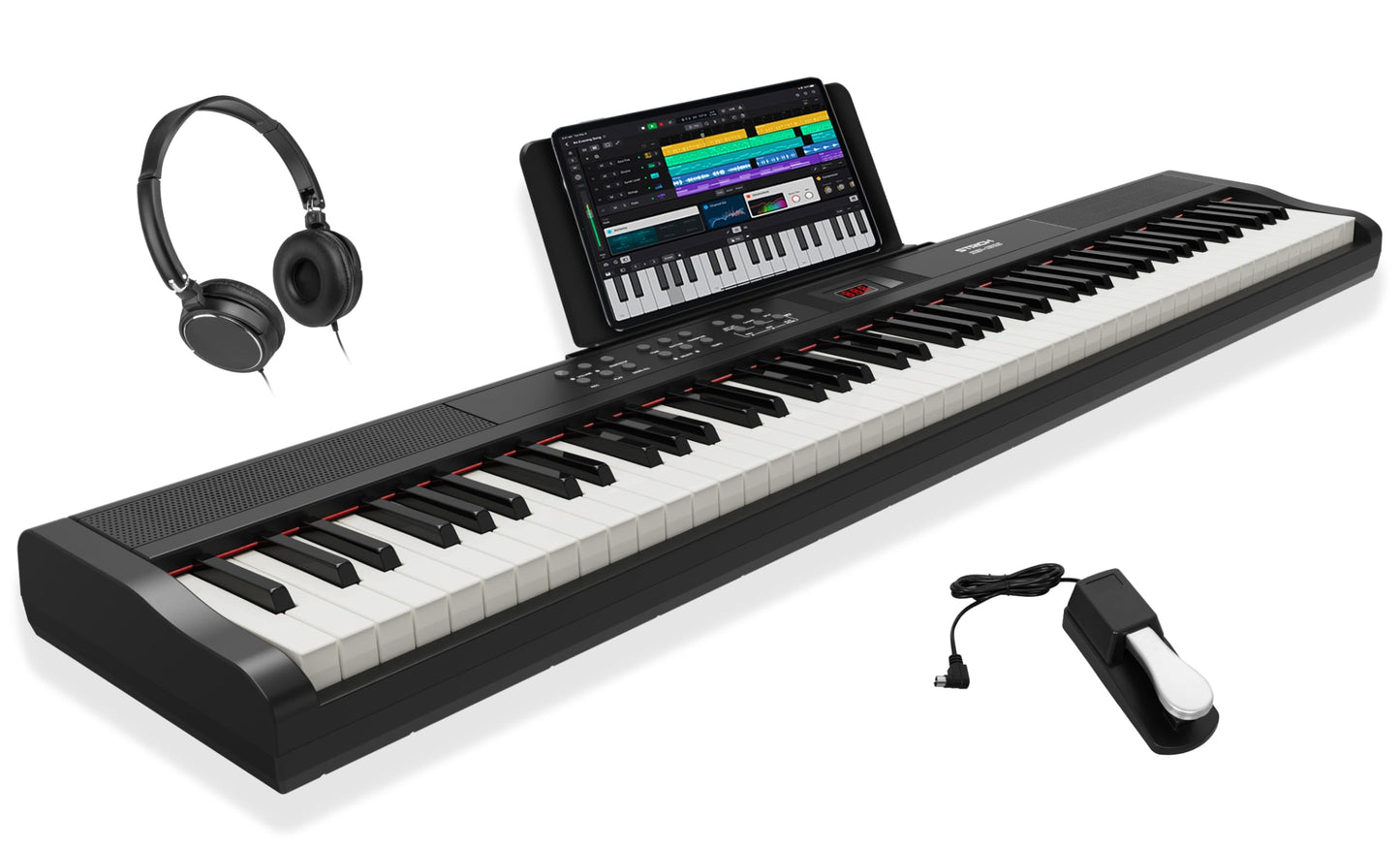 STRICH 88 Key Digital Piano Full Size Electric Keyboard with Semi-Weighted Sensitive Keys, Portable Electric Piano Set for Begin