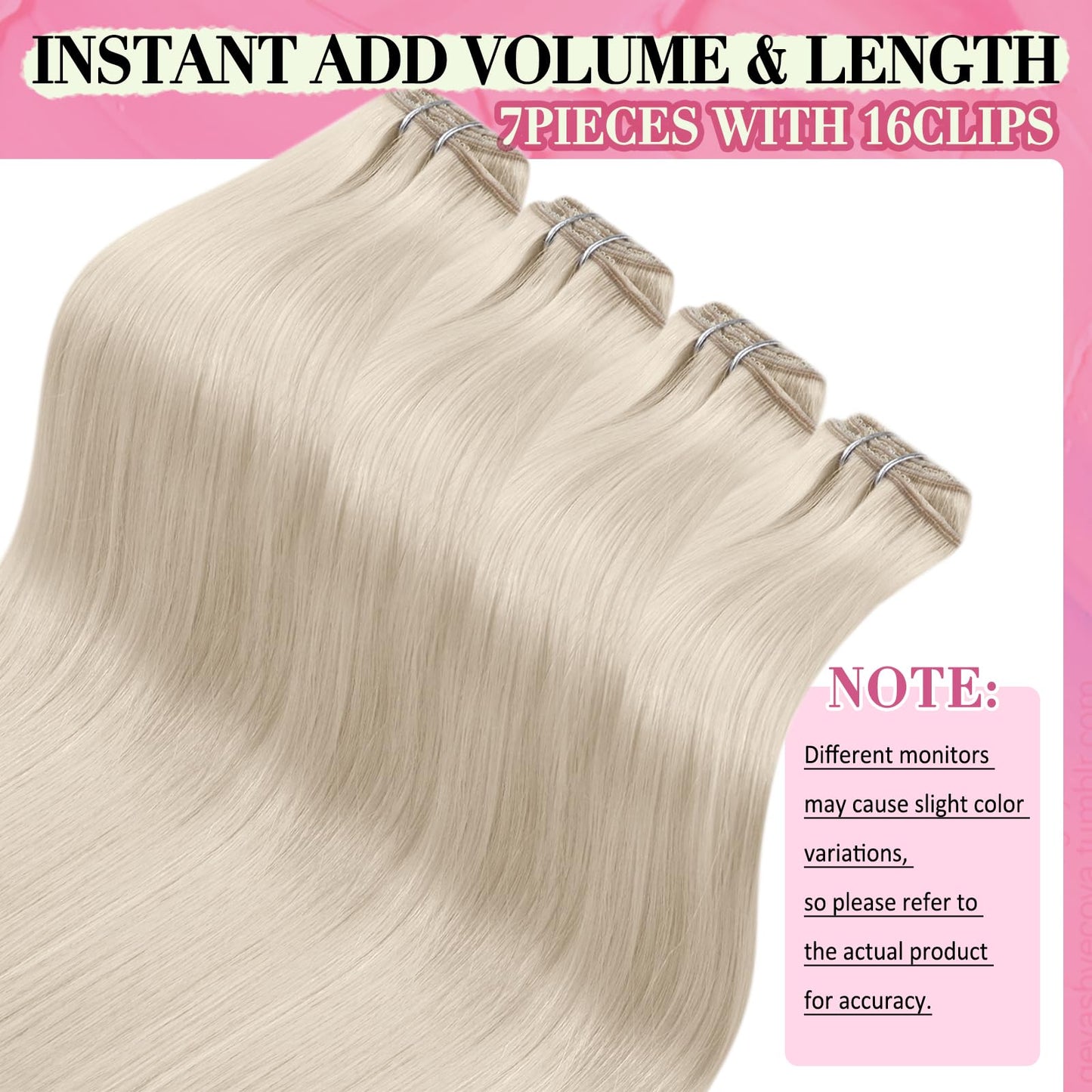 YoungSee 135G Clip in Hair Extensions Blonde Clip in Human Hair Extension Platinum Blonde Thick End Full Head Real Human Hair Ex