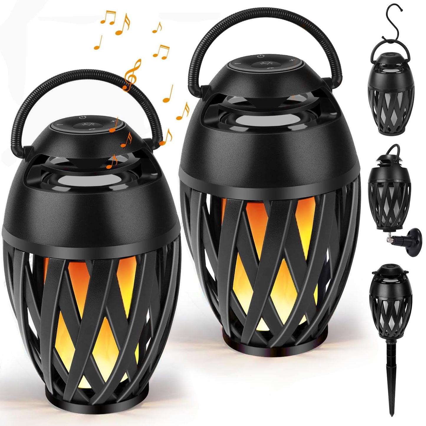 Outdoor Bluetooth Speaker Gifts for Men,Him with LED Flame Effect,Unique Gifts for Men Him Dad,IPX5 Waterproof Portable Tiki Tor