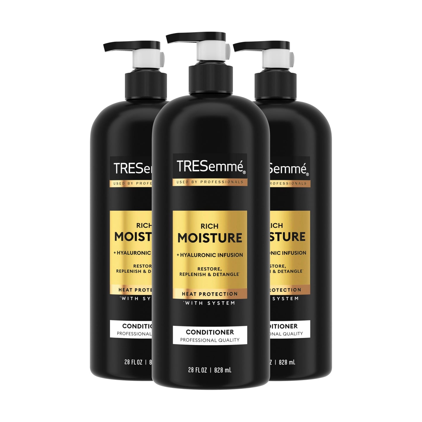 TRESemm Moisture Rich Hydrating Conditioner 3 Count for Dry Hair Formulated With Pro Style Technology 28 Fl Oz