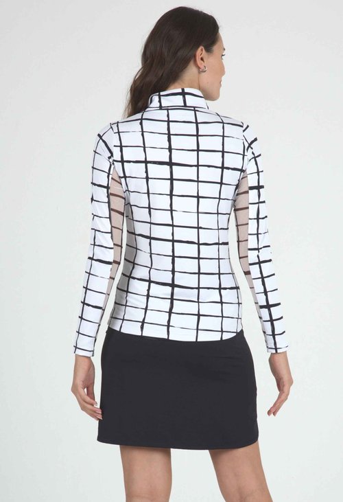 Cordova Print Long Sleeve Mock Neck Top-Cordova Print Long Sleeve Mock Neck Top-10495 White/Turq/Cordova/M