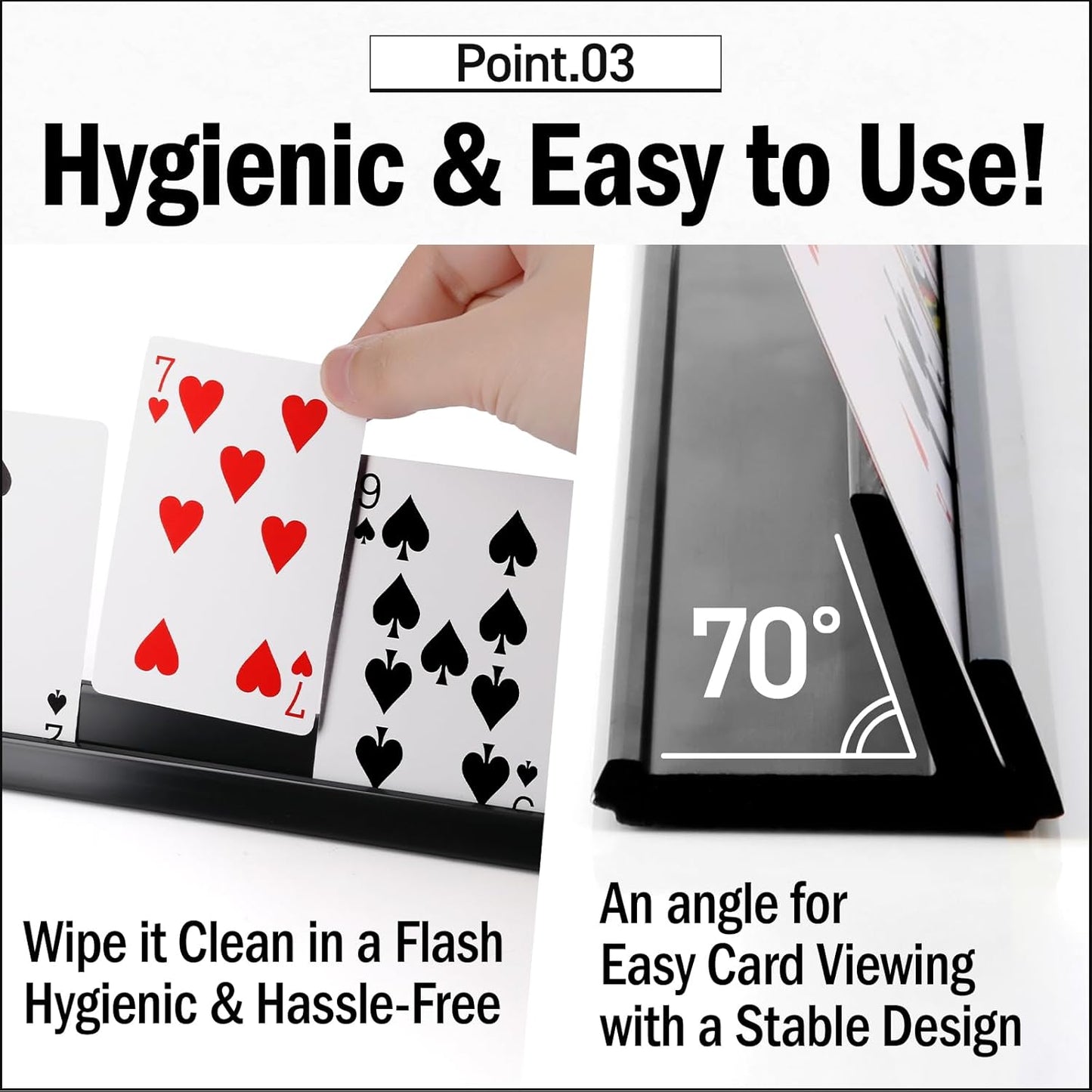 Lightweight Non-Slip Card Holder Stand – Set of 2, 13.4 Inches – Made in Japan for Card Games and TCG, Anti-Skid Base (2 Pack-White)