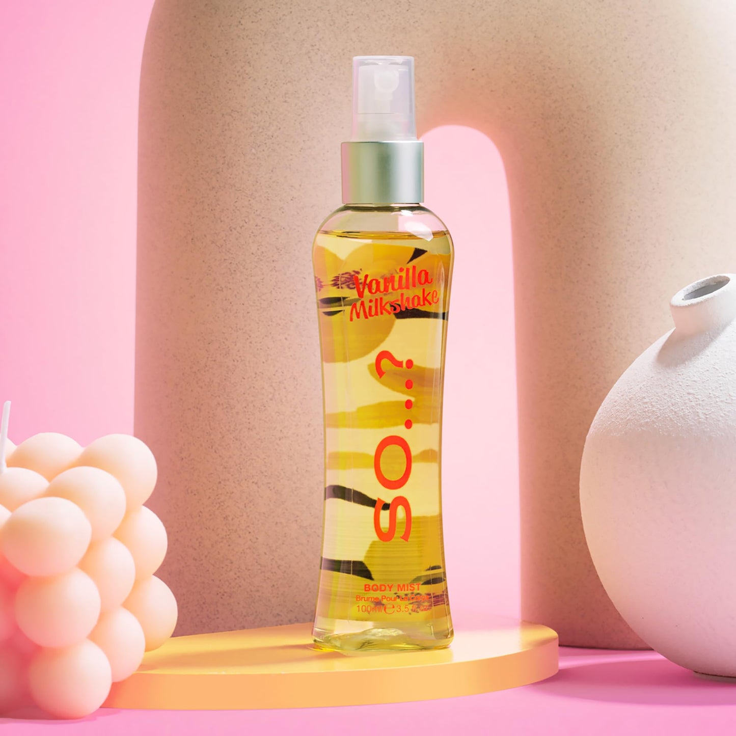 So...? Vanilla Milkshake Body Mist - Vanilla Perfume with Peach, Plum, Rose Notes - Ideal Gifts for Women - Long-Lasting Perfume