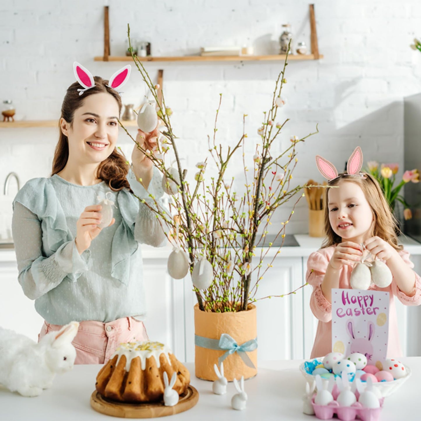 16 Pcs Bunny Ear Hair Clips Rabbit Ears, Toddlers Animal Hair Pins Easter Hair Accessories for Girls Hair Clips Kids Costume Par