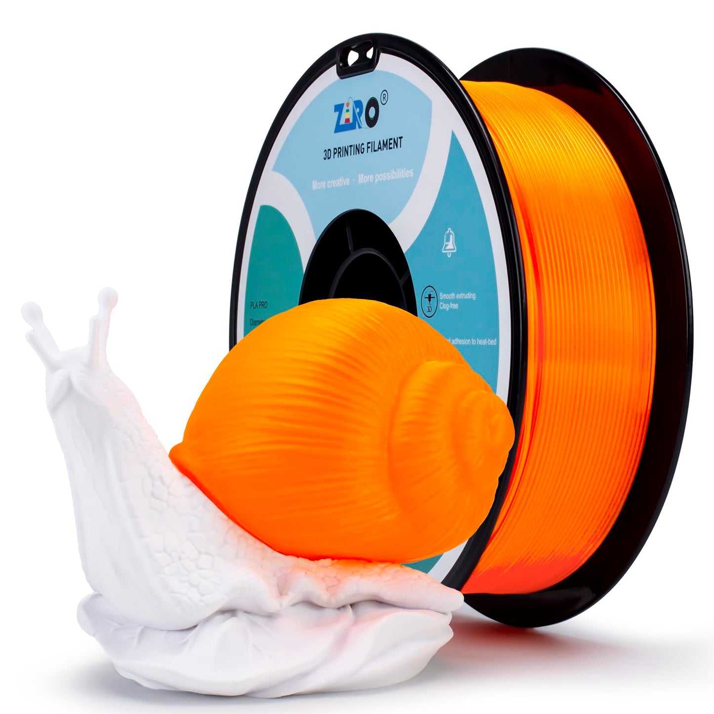 ZIRO PLA Filament 1.75mm, 3D Printing Filaments Translucent Series, High Light Transmittance Bright Color 3D Printer Material, F