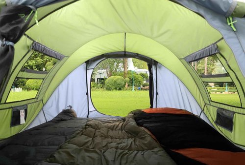 Orrstar Pop Up Tents for Camping 4 Person Waterproof Pop Up Tent Easy Up Setup Camping Tent 4 People 2 Big Doors Instant Tent Family Tent Popup-4P-4Z-Green