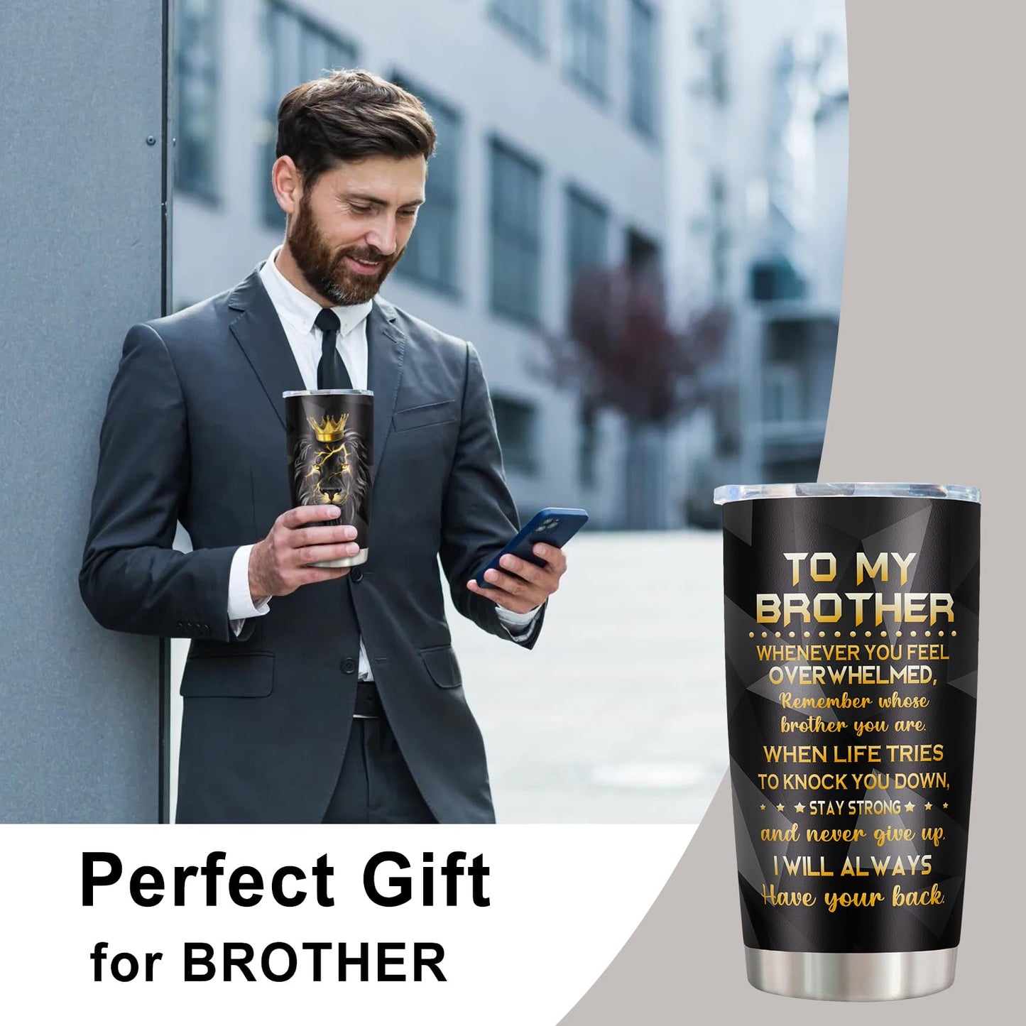 Gifts for Brother, Big Brother Gifts for Boy, Unique Brothers Gift from Sister, Birthday Gift for Brothers, Best Funny Bros Presents Tumblers Mug 20oz(1pc)
