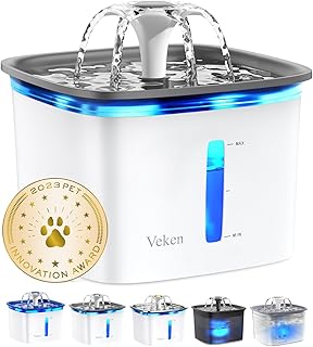 Veken Innovation Award Winner 95oz/2.8L Pet Fountain, Automatic Cat Water Fountain Dog Water Dispenser with Replacement Fi...