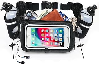 No.1 Hydration Belt by Runtasty - Premium Running Fuel Belt w/2 BPA-Free 10 oz Water Bottles, Tilt-Up Pocket w/Touchscree...