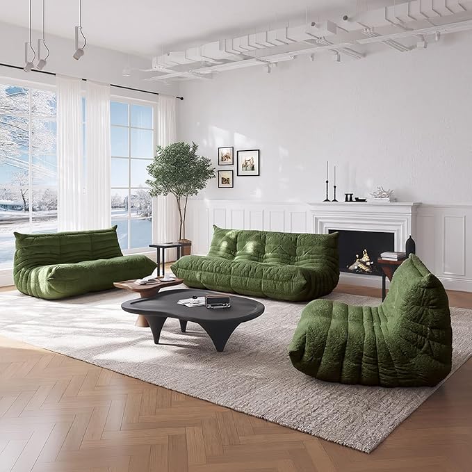 Selyteramy Oversized Bean Bag Chairs for Adults, Giant Beanbag Chair with Memory Foam, Comfy Lounge Chair Lazy Sofa for Apartment, Living Room, Bedroom, Office(Teddy Fabric)
