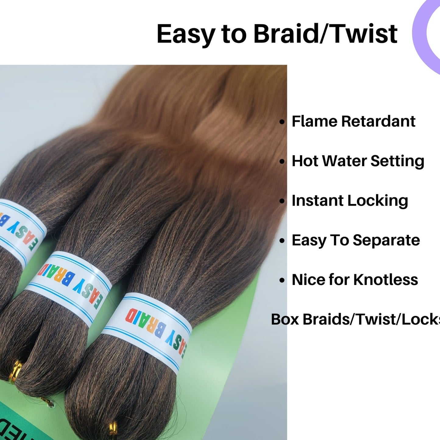 Brown Blonde Braiding Hair Pre Stretched 1B/30/27# Knotless Braids Hair Extension for Braiding